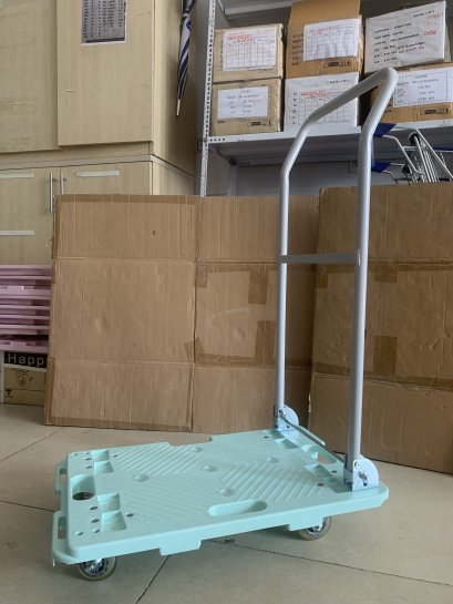 Xe Đẩy H&agrave;ng S&agrave;n Nhựa C&oacute; Tay Cầm - Happy Move