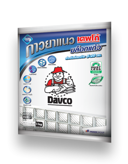 กาวยาแนวบล็อกแก้ว Davco Glass Block, 1 kg/bag