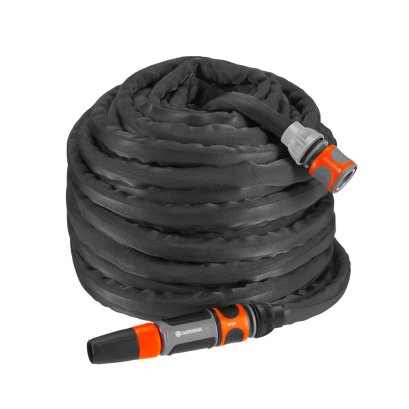 Gardena สายยางหุ้มไนล่อนถัก 30 ม. พร้อมหัวฉีดและข้อต่อ (18438-20)