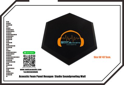 แผ่นกันเสียงสะท้อนโฟมซับเสียงลาย 6เหลี่ยม Sound Absorption Acoustic Panel