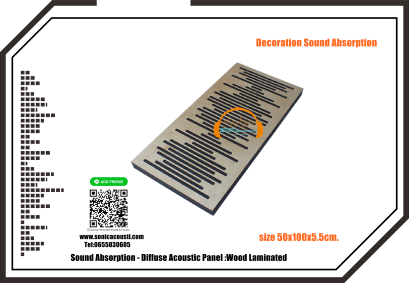 โฟมซับเสียงแผ่นกันเสียงสะท้อนแผ่นกระจายเสียง Sound Absorption-Diffuse Acoustic Panel 50*100cm.