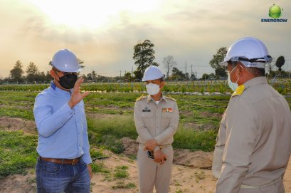 คลังจังหวัดมุกดาหารและเกษตรจังหวัดมุกดาหาร เยี่ยมชมความคืบหน้า บริษัท เอ็นเนอร์โกร (ประเทศไทย) จำกัด
