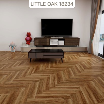 18234 | LT by COTTO กระเบื้องยางลายก้างปลา หนา 4 มม. สี LITTLE OAK