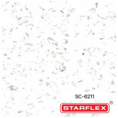 SC-6211 | STARFLEX กระเบื้องยางลายหินขัด หนา 2 มม. สีขาว รุ่น STAR COLLECTION NEW