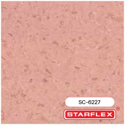 SC-6227 | STARFLEX กระเบื้องยางลายหินขัด หนา 2 มม. สีชมพูโอรส รุ่น STAR COLLECTION NEW