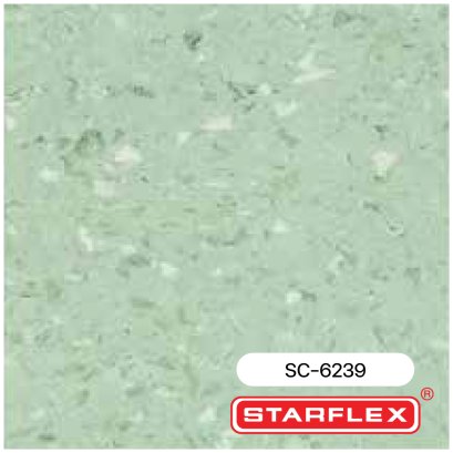 SC-6239 | STARFLEX กระเบื้องยางลายหินขัด หนา 2 มม. สีเขียวมิ้นท์ รุ่น STAR COLLECTION NEW