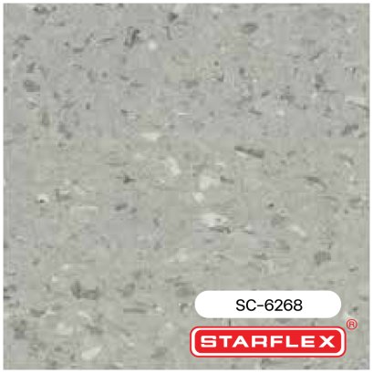 SC-6268 | STARFLEX กระเบื้องยางลายหินขัด หนา 2 มม. สีเทากลาง รุ่น STAR COLLECTION NEW