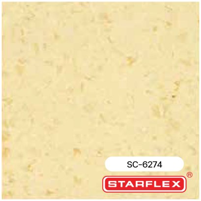 SC-6274 | STARFLEX กระเบื้องยางลายหินขัด หนา 2 มม. สีเหลืองครีม รุ่น STAR COLLECTION NEW