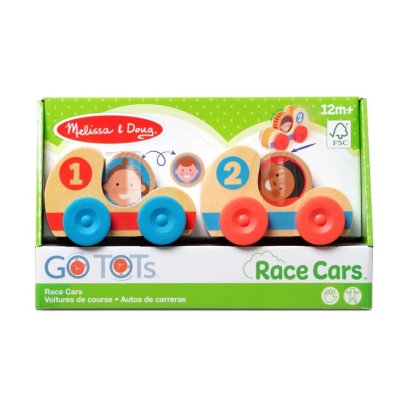 [Go tots 1-2Yrs] รุ่น 30737 รถแข่ง 2 คัน ลูกกลิ้งสองด้าน  Melissa & Doug GO Tots Wooden Race Cars