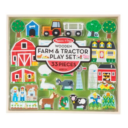 Melissa & Doug รุ่น 4800 Wooden Farm & Tractor Play ชุดของเล่นไม้ รุ่นบล๊อคฟาร์มจำลอง