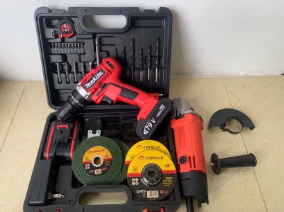 (3ระบบMT+954)ชุดแพ็คคู่ สว่าน 3ระบบ +เครื่องเจีย 4 นิ้ว MAKTEC ก.30 ย.30 ส.15 น.2.5กก.
