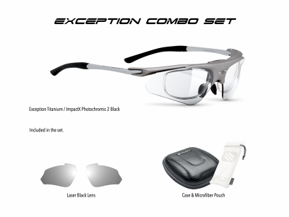 Exception Titanium / ImpactX Photochromic 2 Black + Laser Black Combo Set