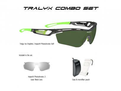 Tralyx Ice Graphite / ImpactX Photochromic Golf + ImpactX 2 Laser Black Combo Set