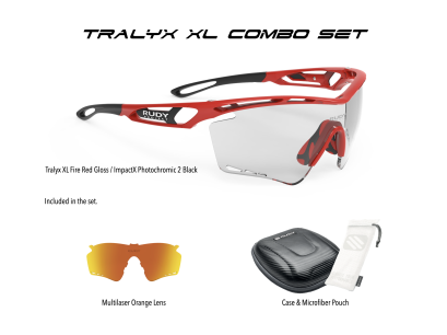 Tralyx XL Fire Red ImpactX Photochromic 2 Black Combo Set
