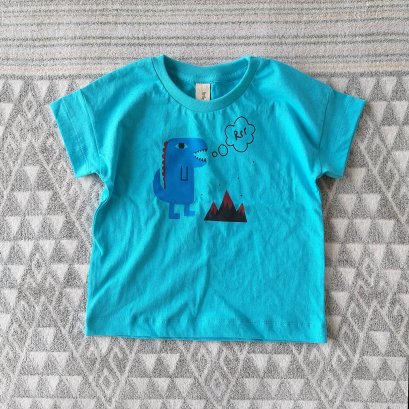 DINO LOOSE FIT SHIRTS / 100% COTTON TEAL BLUE