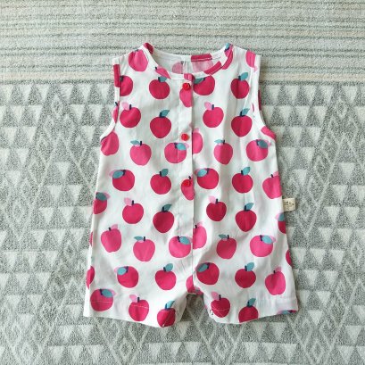 BOYS & GIRLS APPLES ROMPER 100% PRINTED COTTON*PRE-ORDER SHIP OUT 22-23 APRIL