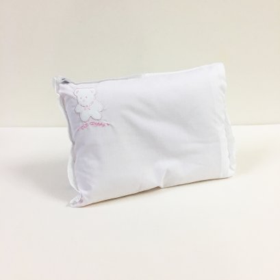 หมอนหลุม รุ่นผ้าคอตตอนปักลายหมีดีเอส Infant Pillow – Cotton100% with DS Bear (Embroider)