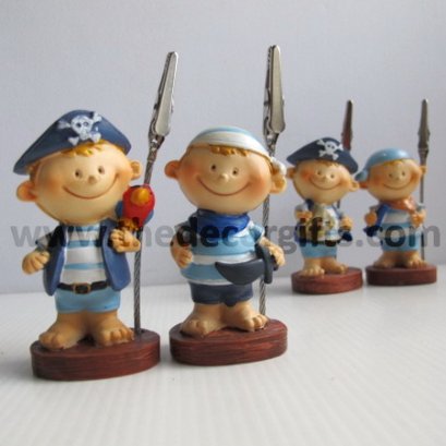 คลิบโน้ตตุ๊กตาเรซิ่นโจรสลัดเด็ก Pirate Kids แนวทะเล (4 ตัว)