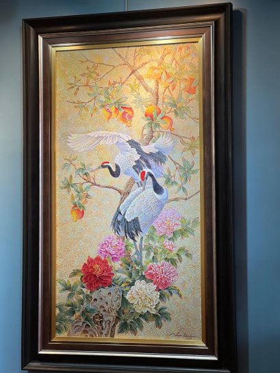 ผลงานภาพชุด &quot;นกกระเรียนเกาะกิ่งทับทิม&quot;