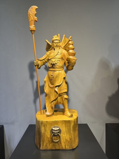 เทพเจ้ากวนอูปาง 5 ธงยกทัพ ประทานทรัพย์ 70 cm.