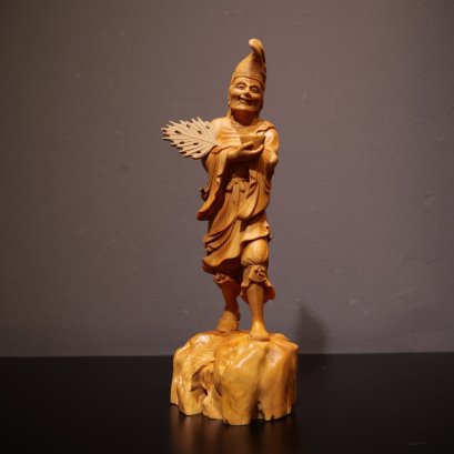 พระอรหันต์จี้กง ไม้หวงหยางมู้ ขนาด 22 cm.