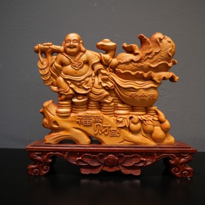 พระสังกัจจายน์ ไม้หวงหยางมู้แกะสลัก ขนาด 21 cm.