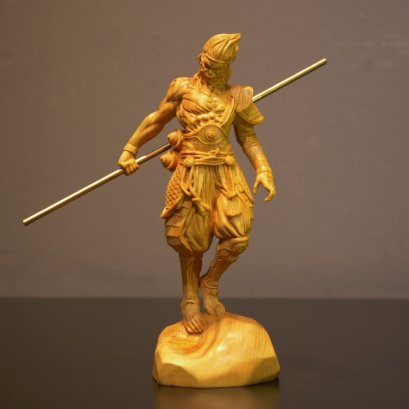 เทพเจ้าเห้งเจีย ไม้หวงหยางมู้ ขนาด 16 cm