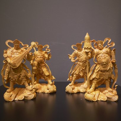 ชุด จตุโลกบาล ไม้หวงหยางมู้ ขนาด 18 cm.