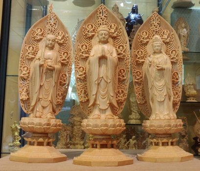 ไตรเทพชุด พระศากยมุนี พระอวโลกิเตศวร พระกษิติครรภ์ 42.5 cm.