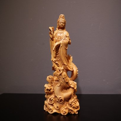 พระโพธิสัตว์กวนอิมปางขี่มังกร 22 cm.