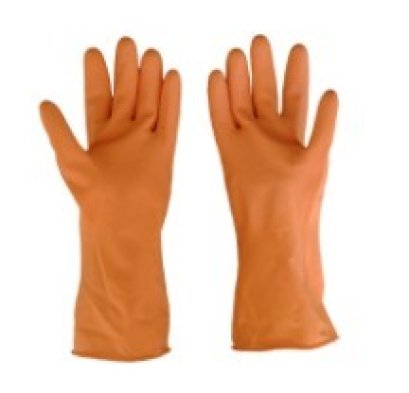 ถุงมือยางส้ม ตรากระทิง