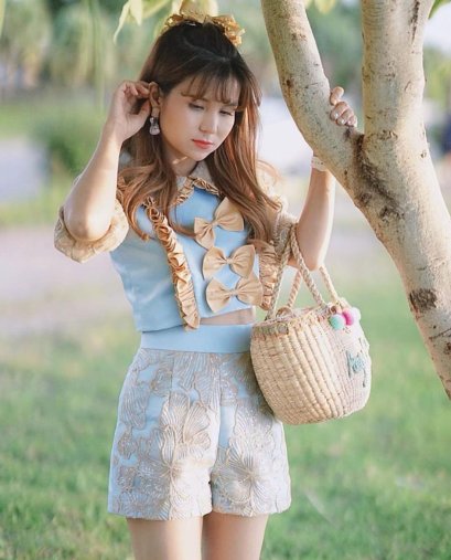 Lace Crop Top and Short Pants