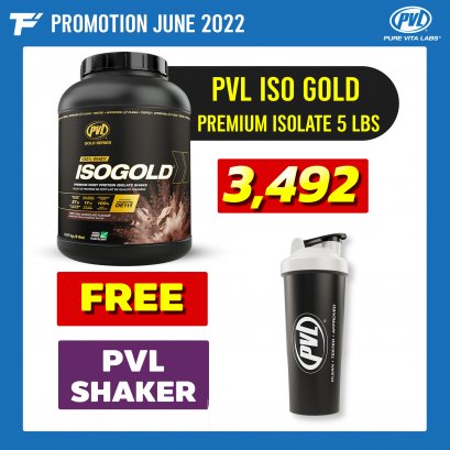 PVL ISO GOLD  100% Premium Whey Protein  - 5 LB FREE PVL DELUXE SHAKER