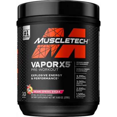 MuscleTech Vapor X5 Pre-Workout 30 Servings