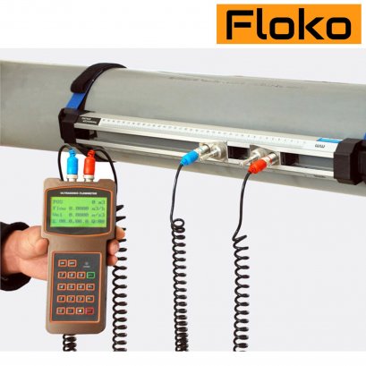 Floko FM-200H (Sensor HS+HM) เครื่องวัดอัตราการไหลของเหลว แบบอุลตร้าโซนิคชนิดรัดท่อ Ultrasonic Clamp On Flow Meter @ ราคา
