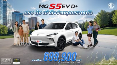เอ็มจี ปรับรุ่นย่อย ชูจุดเด่น เรื่องความคุ้มค่า NEW MG S5 EV รุ่น D+ ในราคาพิเศษ 699,900 บาท