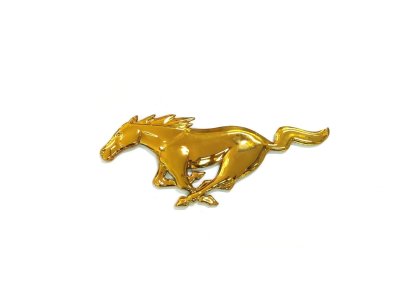 Gold plated horse logo