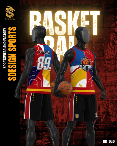 ชุดกีฬาบาสเกตบอล พิมพ์ลายทั้งตัว เนื้อผ้า &quot;นาโนเทค&quot; BK 030