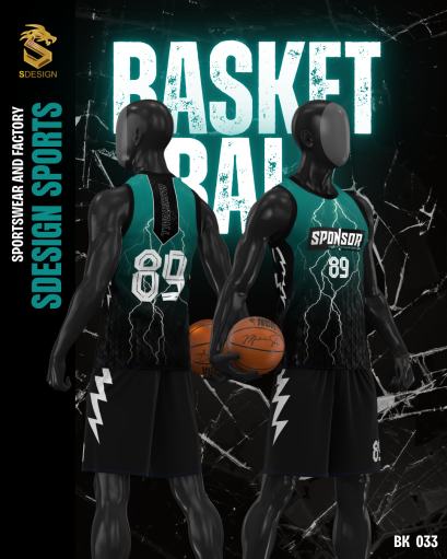 ชุดกีฬาบาสเกตบอล พิมพ์ลายทั้งตัว เนื้อผ้า &quot;นาโนเทค&quot; BK 033