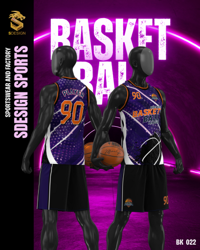 ชุดกีฬาบาสเกตบอล พิมพ์ลายทั้งตัว เนื้อผ้า &quot;นาโนเทค&quot; BK 022