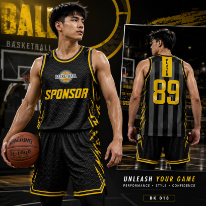 ชุดกีฬาบาสเกตบอล พิมพ์ลายทั้งตัว เนื้อผ้า "นาโนเทค" BK 016