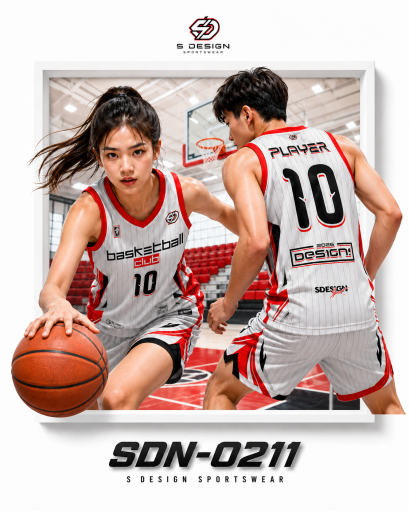 ชุดกีฬาบาสเกตบอล พิมพ์ลายทั้งตัว เนื้อผ้า "นาโนเทค" SDN-0211