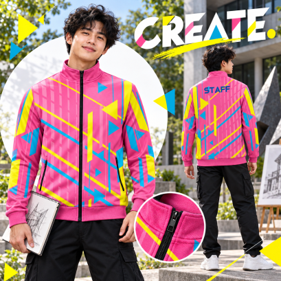 เสื้อกีฬาแจ็คเก็ต พิมพ์ลายทั้งตัว เนื้อผ้า "นาโนเทค" SD 180