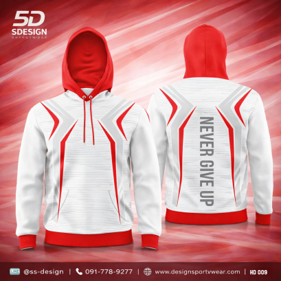 เสื้อกีฬาฮู้ดดี้  พิมพ์ลายทั้งตัว เนื้อผ้า "นาโนเทค" HD 009