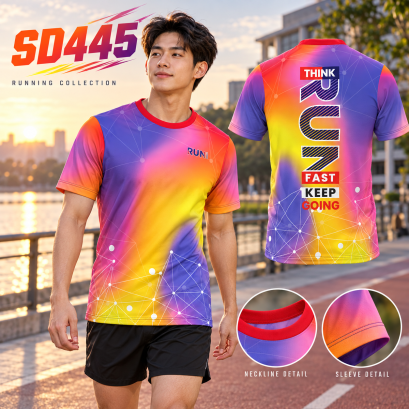 เสื้อวิ่งแขนสั้น  เสื้อวิ่งรหัส SD445 เช้าวันใหม่เริ่มได้ด้วยเสื้อตัวโปรดกับรองเท้าคู่ใจ ออกไปวิ่งรับลม เก็บวิวสวย ๆ แล้วกลับมาพร้อมรอยยิ้ม
