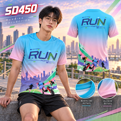 เสื้อวิ่งแขนสั้น  เสื้อวิ่งรหัส SD450 เริ่มวันด้วยแสงเช้าและเสื้อตัวโปรด ออกไปเก็บระยะทางก่อนใคร แล้วพาความภูมิใจเล็ก ๆ กลับมาเริ่มวันใหม่