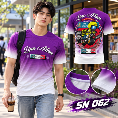 เสื้อซิ่ง พิมพ์ลายทั้งตัว เส้นใยผ้าทอเนื้อผ้า "NANOTEC POLYEASTER 100%" คุณภาพสูง  รหัสสินค้า : SN 062