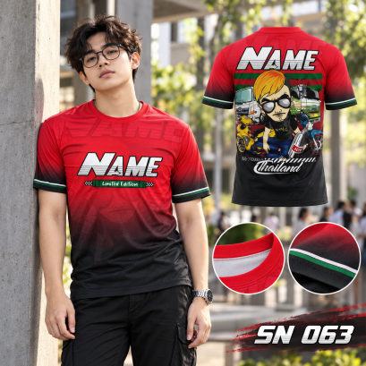เสื้อซิ่ง พิมพ์ลายทั้งตัว เส้นใยผ้าทอเนื้อผ้า "NANOTEC POLYEASTER 100%" คุณภาพสูง  รหัสสินค้า : SN 063