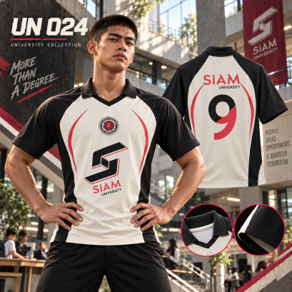 เสื้อมหาวิทยาลัย พิมพ์ลายทั้งตัว เนื้อผ้า "นาโนเทค" UN 024