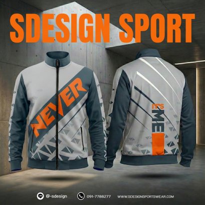 เสื้อกีฬาแจ็คเก็ต พิมพ์ลายทั้งตัว เนื้อผ้า "นาโนเทค" W 029